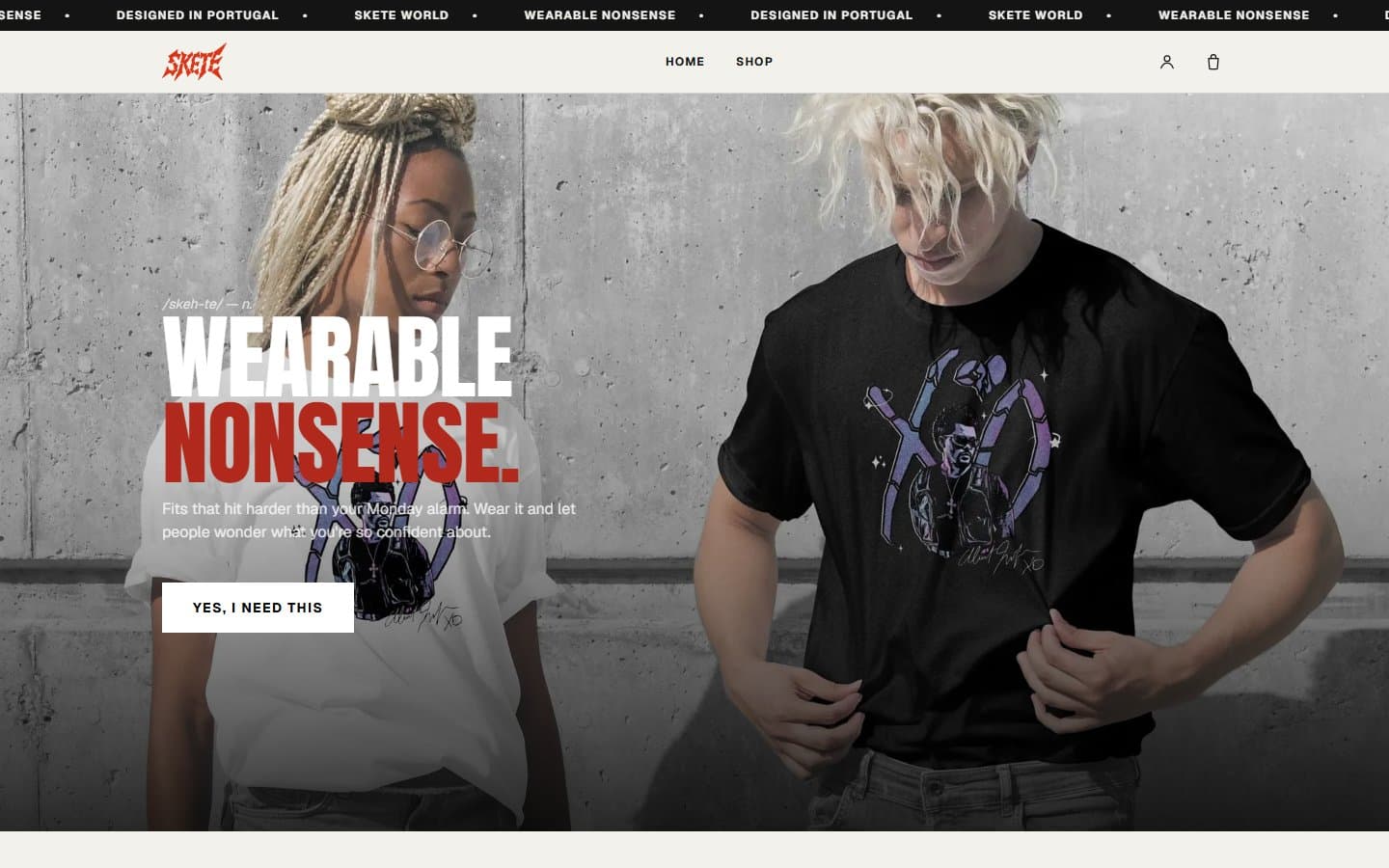Skete website screenshot